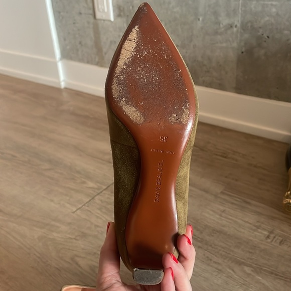 David Beauciel green/khaki suede pumps - Picture 4 of 4